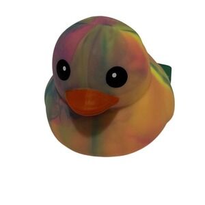 Toymendous Squeezy Rainbow Tie Dye Rubber Duck Gel Filled Sensory Toy 571373 NWT